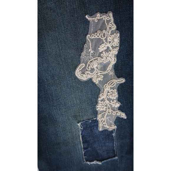 Lauren Ralph Lauren Womens Plus Sz 20W Lace Patchwork Relaxed Tapered Jeans $205 - Picture 4 of 9